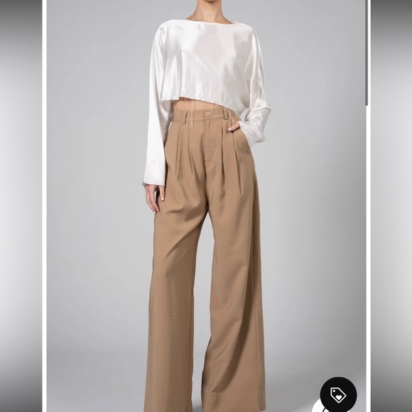 NONchalant Label Fabi Wide Leg Pant in Camel - Picture 1 of 9